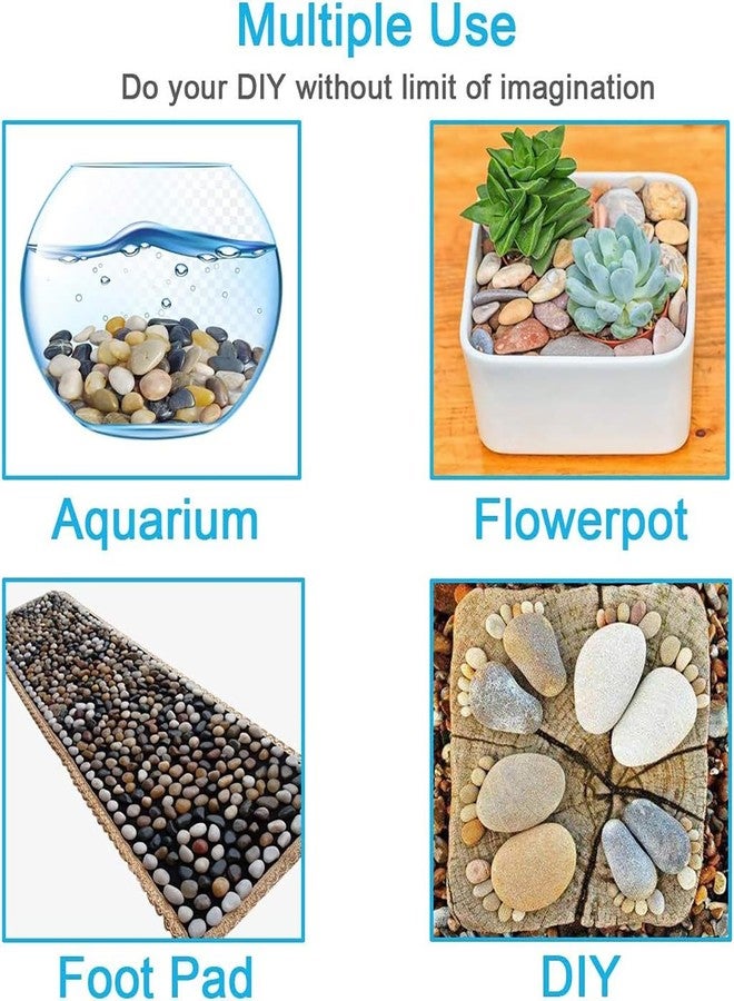 Emily Pets River Rocks for Plants 1-2 Cm Natural Decorative Stone for Indoor Pots or Vase or Outdoor Garden Landscaping Polished Mixed Pebbles for Planters (1.95kg) - Image 5